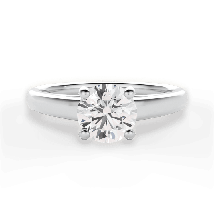 The Siena Round Cut Platinum Solitaire Cathedral Engagement Ring