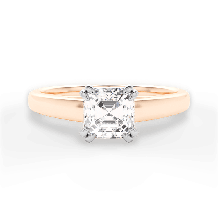 The Kendra Asscher Cut 18kt Rose Gold Solitaire Cathedral Tulip Engagement Ring