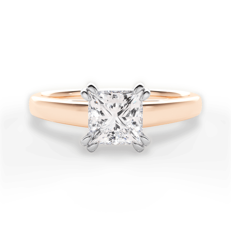 The Kendra Pear Shaped 18kt Rose Gold Solitaire Cathedral Tulip Engagement Ring