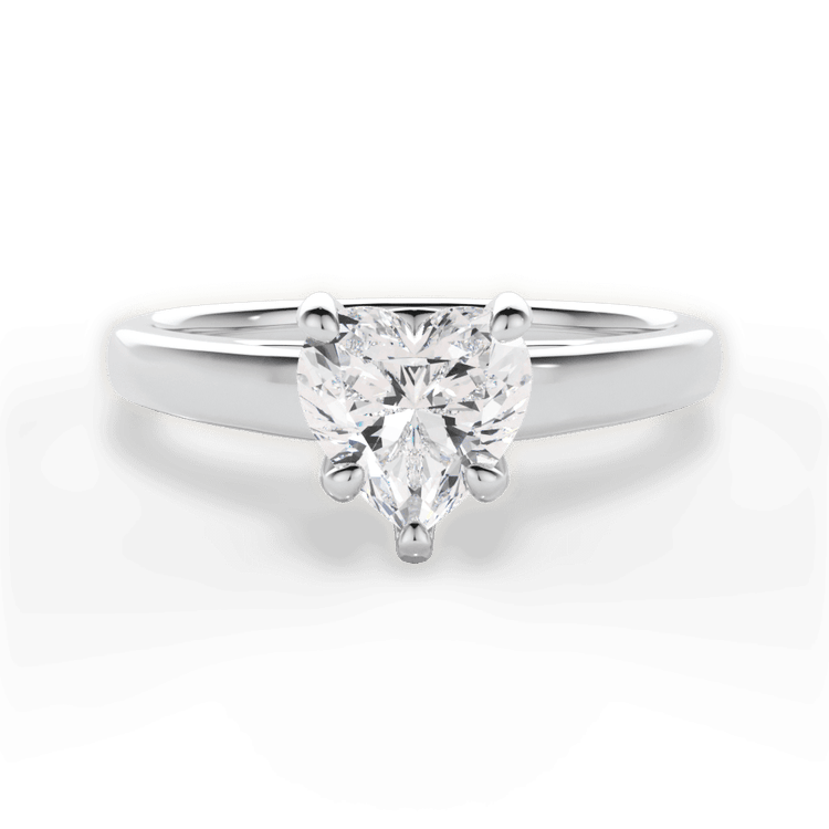The Flora Heart Shaped Platinum Solitaire Cathedral Engagement Ring