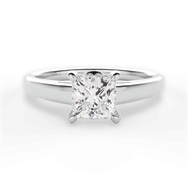 The Flora Pear Shaped Platinum Solitaire Cathedral Engagement Ring