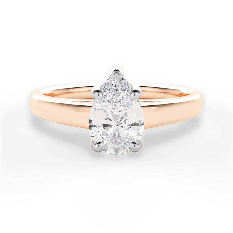 The Flora Princess Cut 18kt Rose Gold Solitaire Cathedral Engagement Ring