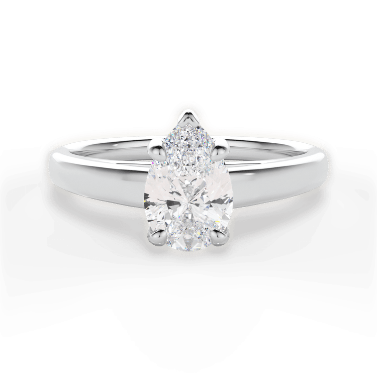 The Flora Princess Cut Platinum Solitaire Cathedral Engagement Ring