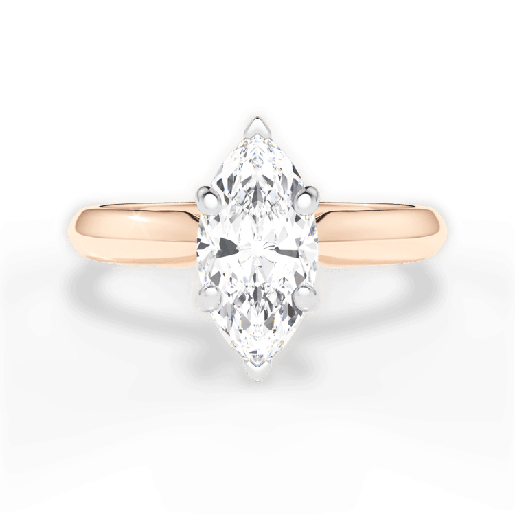The Ottilie Marquise Cut 18kt Rose Gold Solitaire Knife-Edge Engagement Ring