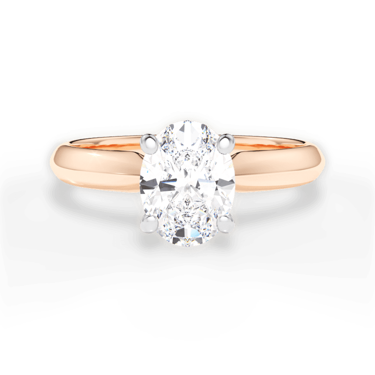 The Ottilie Oval Cut 18kt Rose Gold Solitaire Knife-Edge Engagement Ring