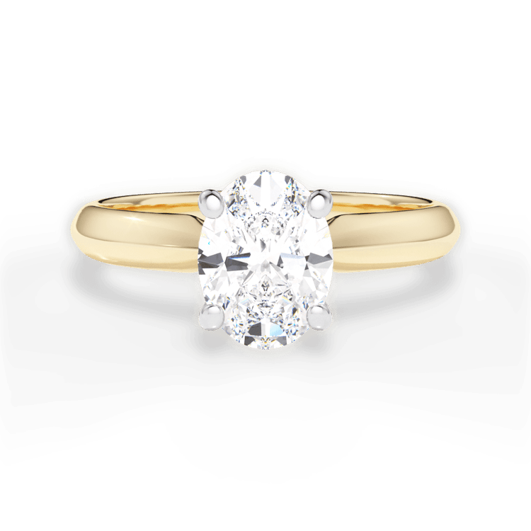 The Ottilie Oval Cut 18kt Yellow Gold Solitaire Knife-Edge Engagement Ring