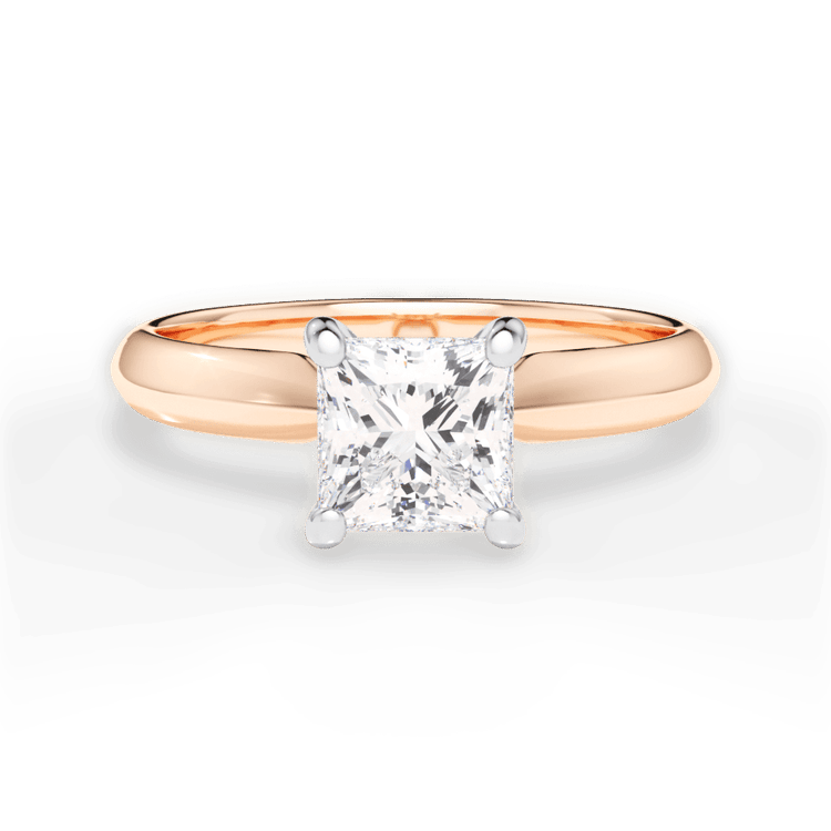 The Ottilie Pear Shaped 18kt Rose Gold Solitaire Knife-Edge Engagement Ring