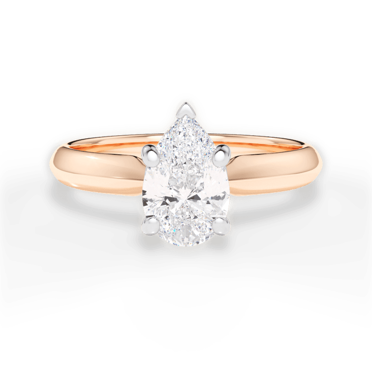 The Ottilie Princess Cut 18kt Rose Gold Solitaire Knife-Edge Engagement Ring