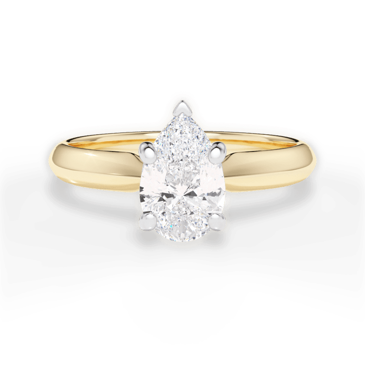 The Ottilie Princess Cut 18kt Yellow Gold Solitaire Knife-Edge Engagement Ring