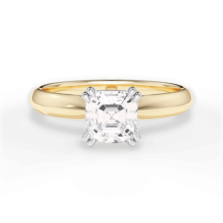 The Tallulah Asscher Cut 18kt Yellow Gold Solitaire Knife-Edge Tulip Engagement Ring