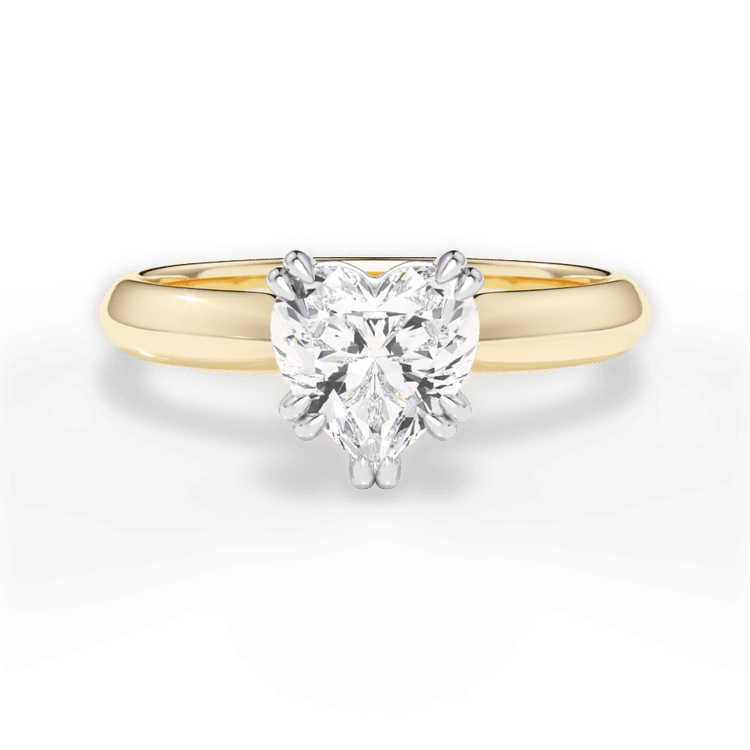 The Tallulah Heart Shaped 18kt Yellow Gold Solitaire Knife-Edge Tulip Engagement Ring