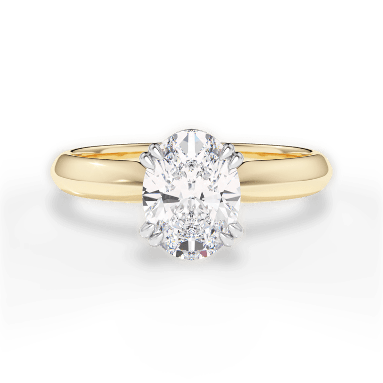 The Tallulah Oval Cut 18kt Yellow Gold Solitaire Knife-Edge Tulip Engagement Ring