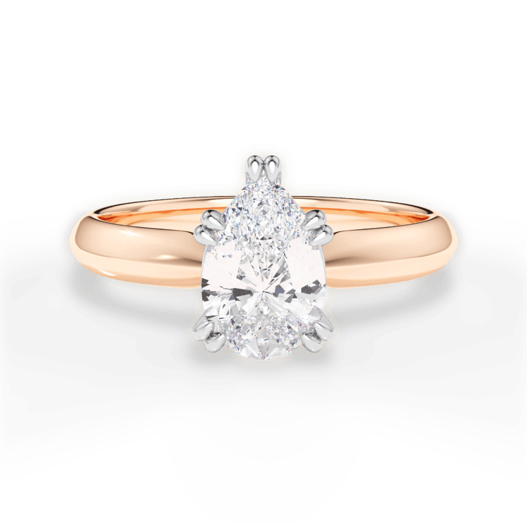 The Tallulah Princess Cut 18kt Rose Gold Solitaire Knife-Edge Tulip Engagement Ring
