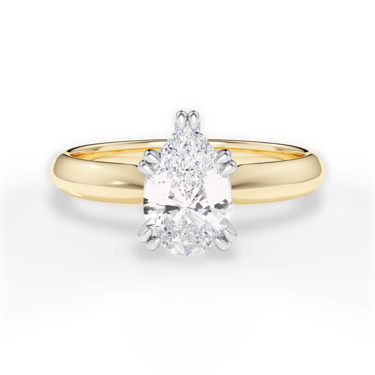 The Tallulah Princess Cut 18kt Yellow Gold Solitaire Knife-Edge Tulip Engagement Ring