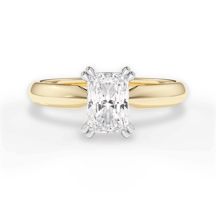 The Tallulah Radiant Cut 18kt Yellow Gold Solitaire Knife-Edge Tulip Engagement Ring