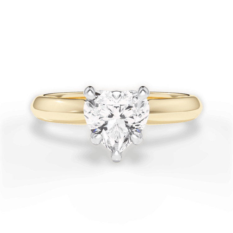 The Althea Heart Shaped 18kt Yellow Gold Solitaire Knife-Edge Engagement Ring