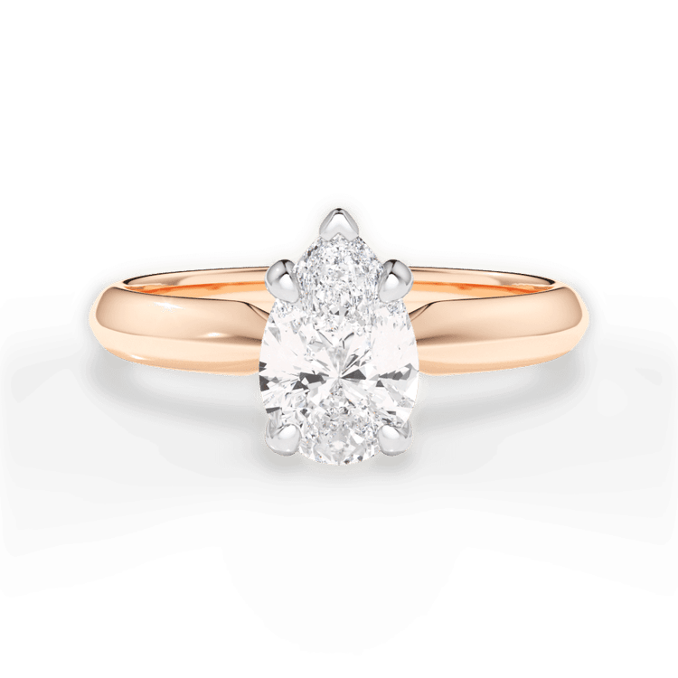 The Althea Princess Cut 18kt Rose Gold Solitaire Knife-Edge Engagement Ring