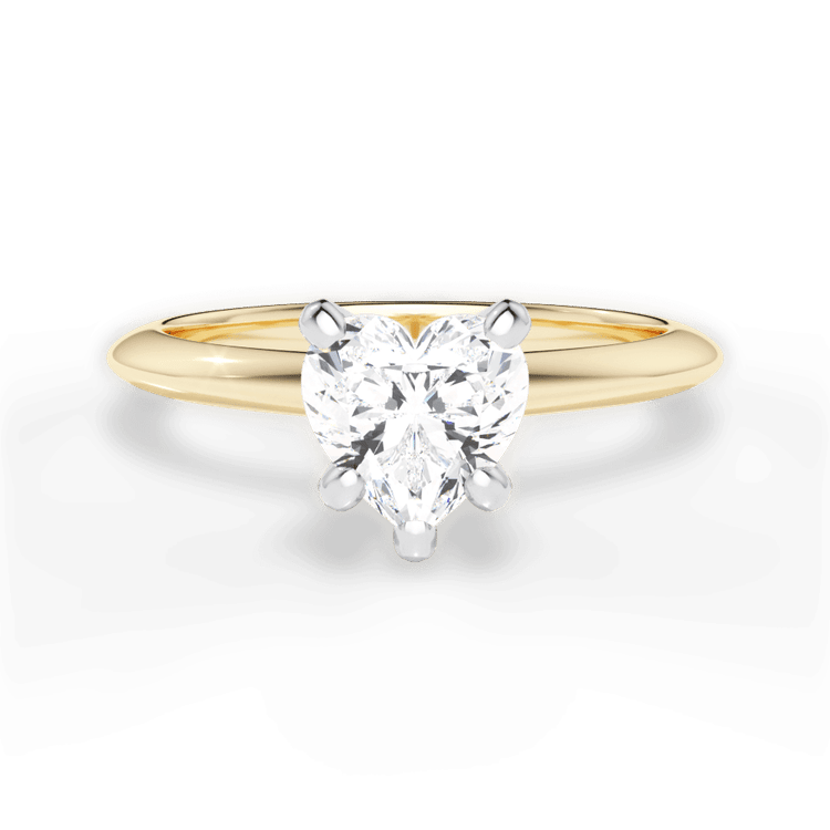 The Milena Heart Shaped 18kt Yellow Gold Solitaire Knife-Edge Engagement Ring