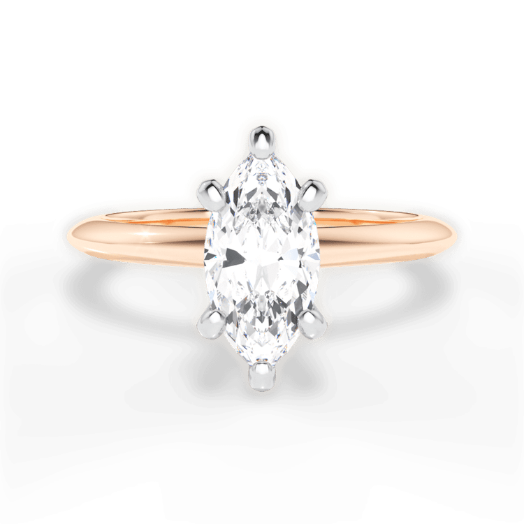 The Milena Marquise Cut 18kt Rose Gold Solitaire Knife-Edge Engagement Ring