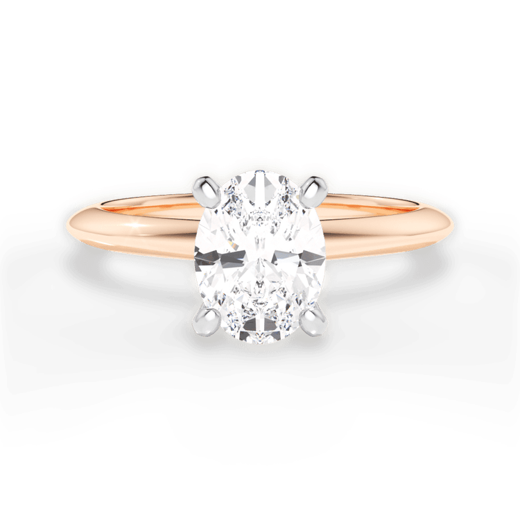 The Milena Oval Cut 18kt Rose Gold Solitaire Knife-Edge Engagement Ring