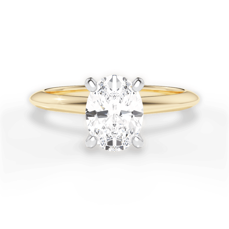 The Milena Oval Cut 18kt Yellow Gold Solitaire Knife-Edge Engagement Ring