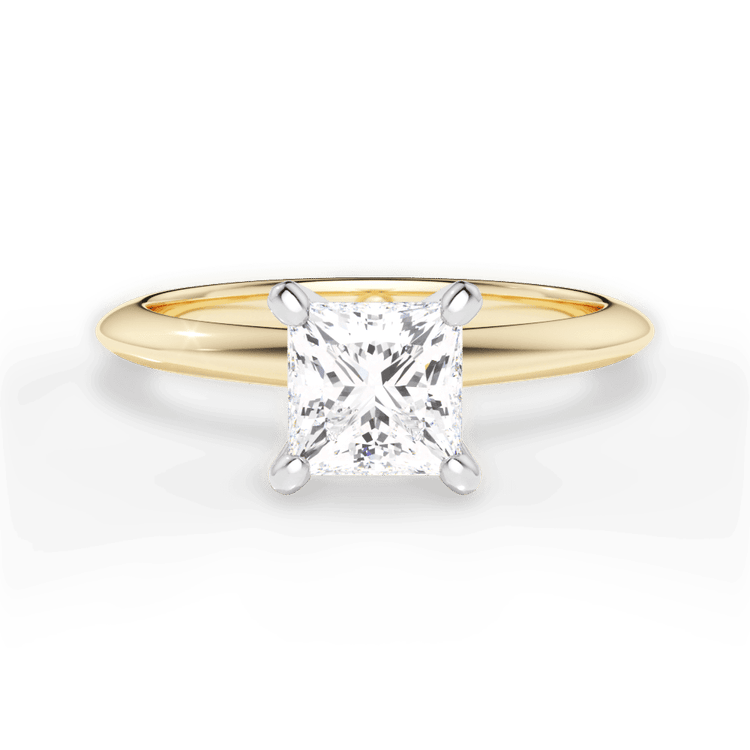 The Milena Pear Shaped 18kt Yellow Gold Solitaire Knife-Edge Engagement Ring