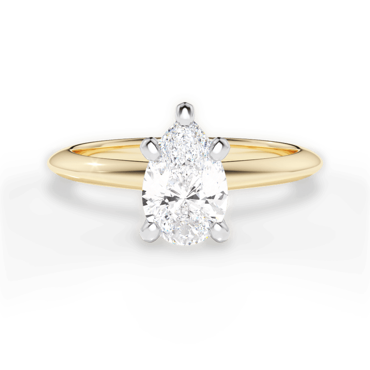 The Milena Princess Cut 18kt Yellow Gold Solitaire Knife-Edge Engagement Ring