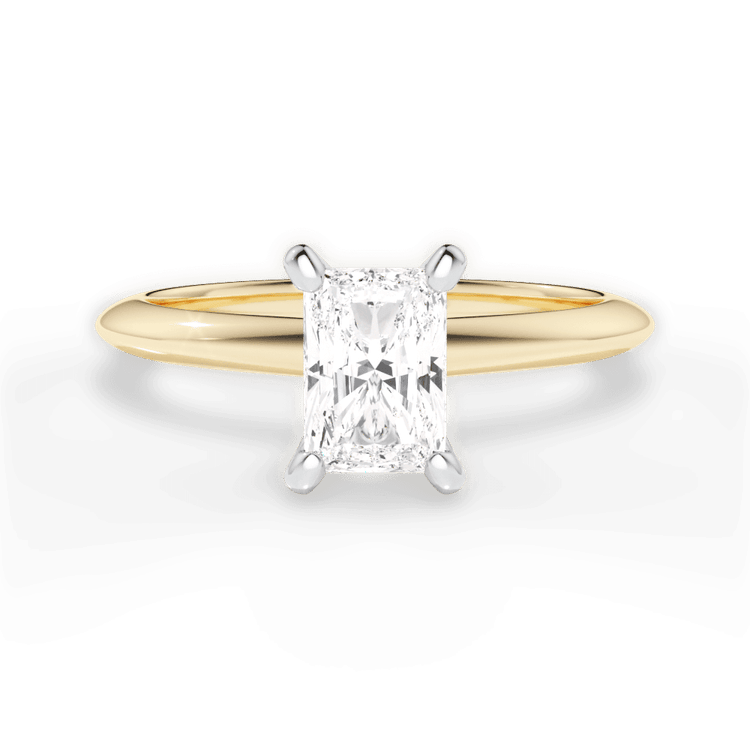 The Milena Radiant Cut 18kt Yellow Gold Solitaire Knife-Edge Engagement Ring