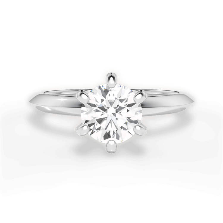 The Agnes Round Cut Platinum Six-Prong Knife-Edge Solitaire Engagement Ring