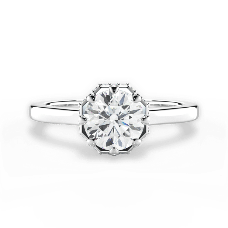 The Andy Round Cut Platinum Eight-Prong Solitaire Engagement Ring