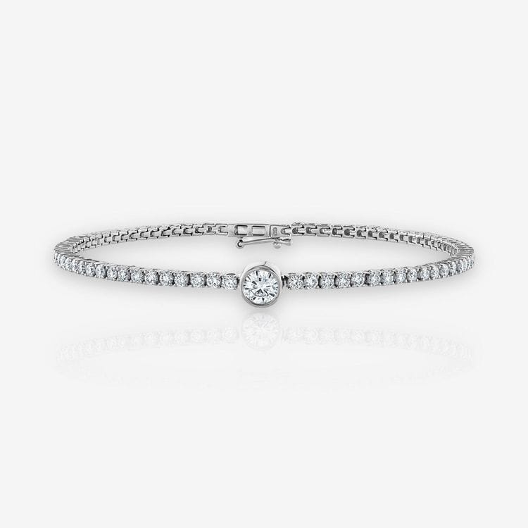 Single Station Round Diamond Tennis Bracelet