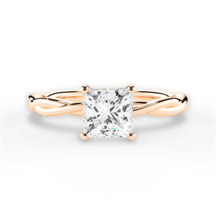 The Anais Pear Shaped 18kt Rose Gold Twisted Solitaire Engagement Ring