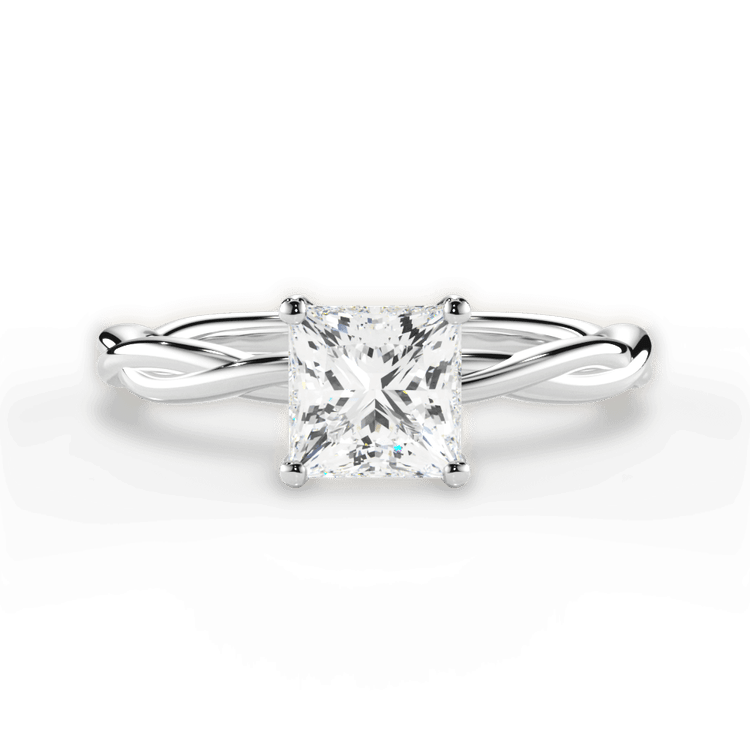 The Anais Pear Shaped Platinum Twisted Solitaire Engagement Ring