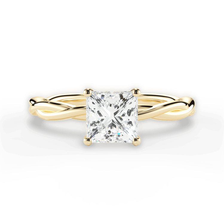 The Anais Pear Shaped 18kt Yellow Gold Twisted Solitaire Engagement Ring