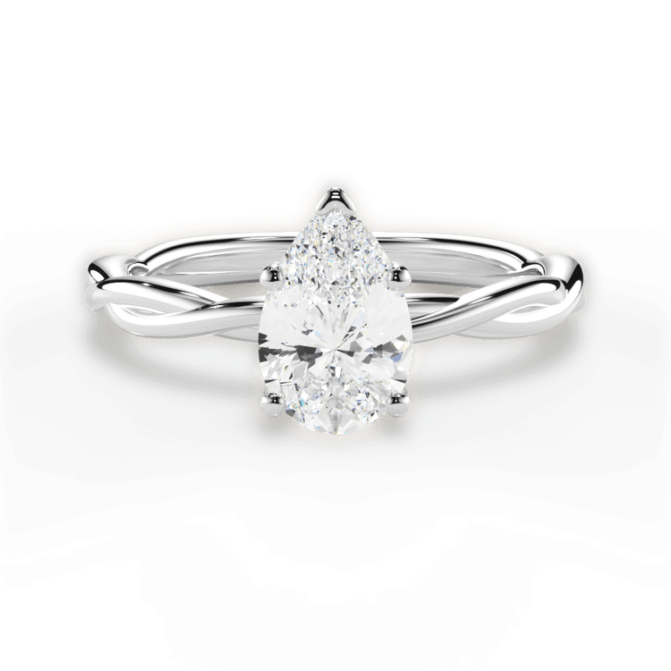 The Anais Princess Cut Platinum Twisted Solitaire Engagement Ring
