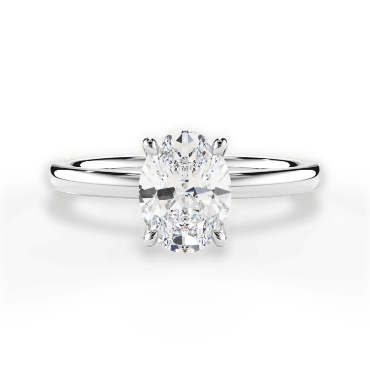 The Elodie Oval Cut Platinum Classic Solitaire Engagement Ring