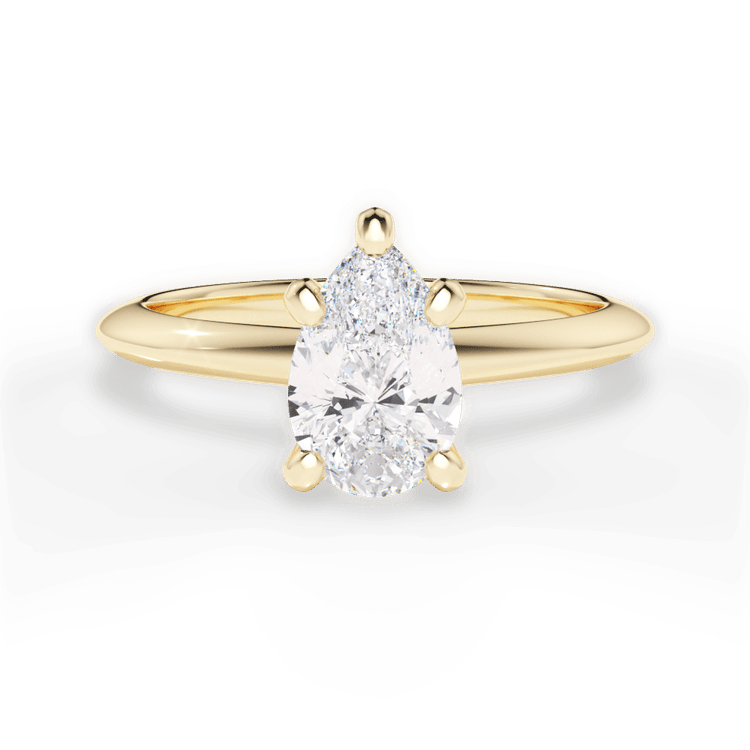 The Sybil Princess Cut 18kt Yellow Gold Solitaire Knife-Edge Engagement Ring