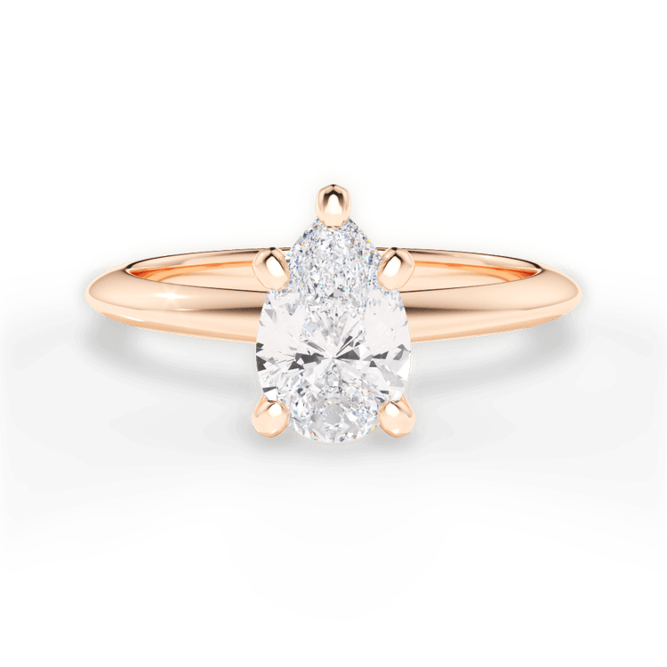 The Sybil Princess Cut 18kt Rose Gold Solitaire Knife-Edge Engagement Ring