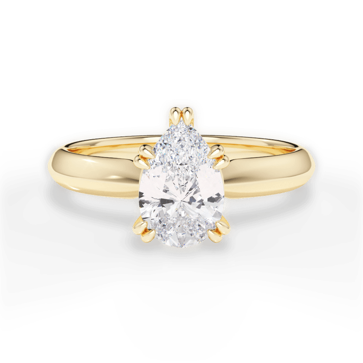 The Romie Princess Cut 18kt Yellow Gold Solitaire Knife-Edge Tulip Engagement Ring