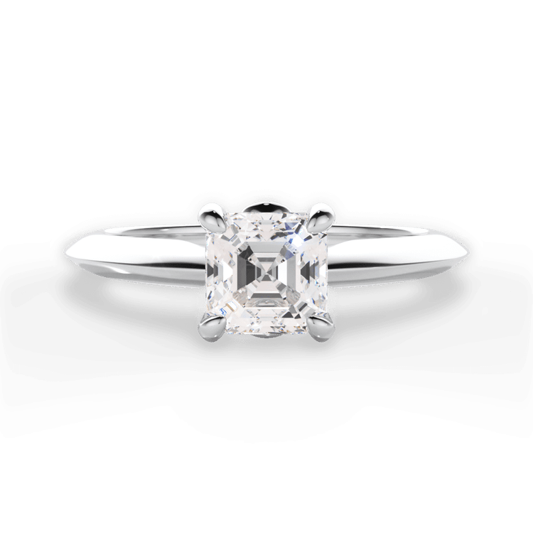 The Althea Asscher Cut Platinum Solitaire Knife-Edge Engagement Ring