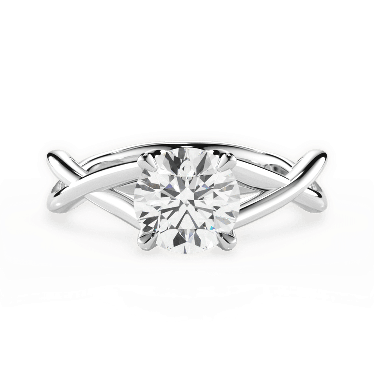 The Carmella Round Cut Platinum Open-Twist Solitaire Engagement Ring