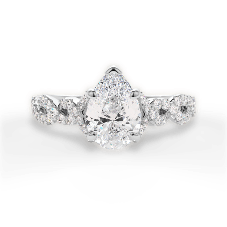 The Aurora Princess Cut Platinum Diamond Twist Engagement Ring