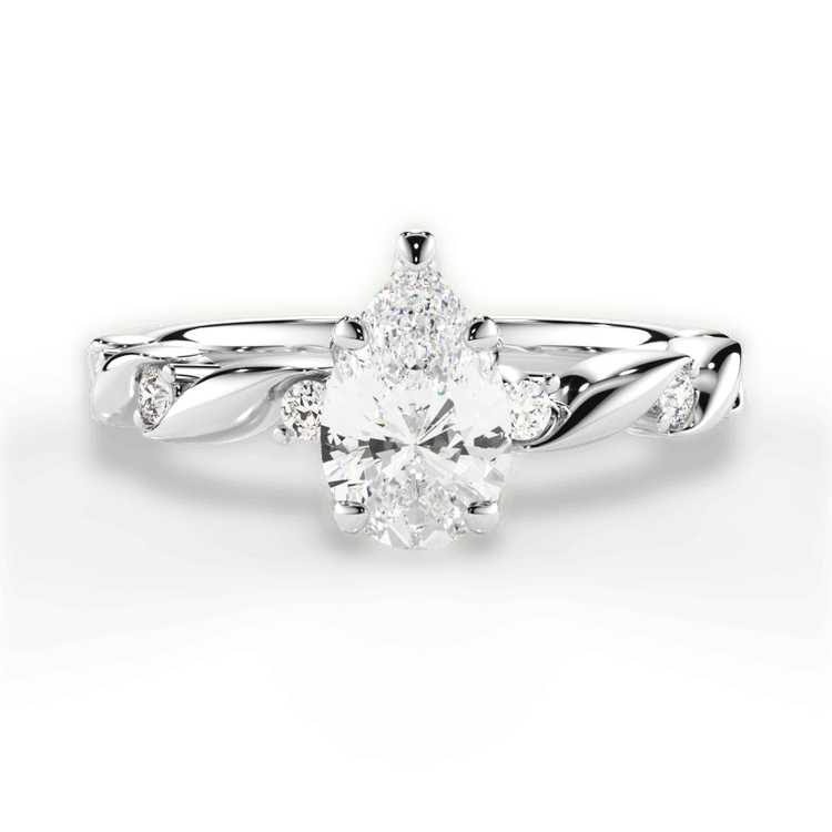 The Zariah Princess Cut Platinum Coil Twist Diamond Engagement Ring
