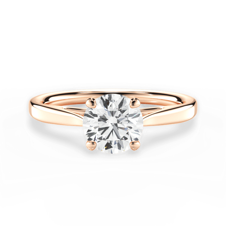 The Vera Round Cut 18kt Rose Gold Solitaire Engagement Ring