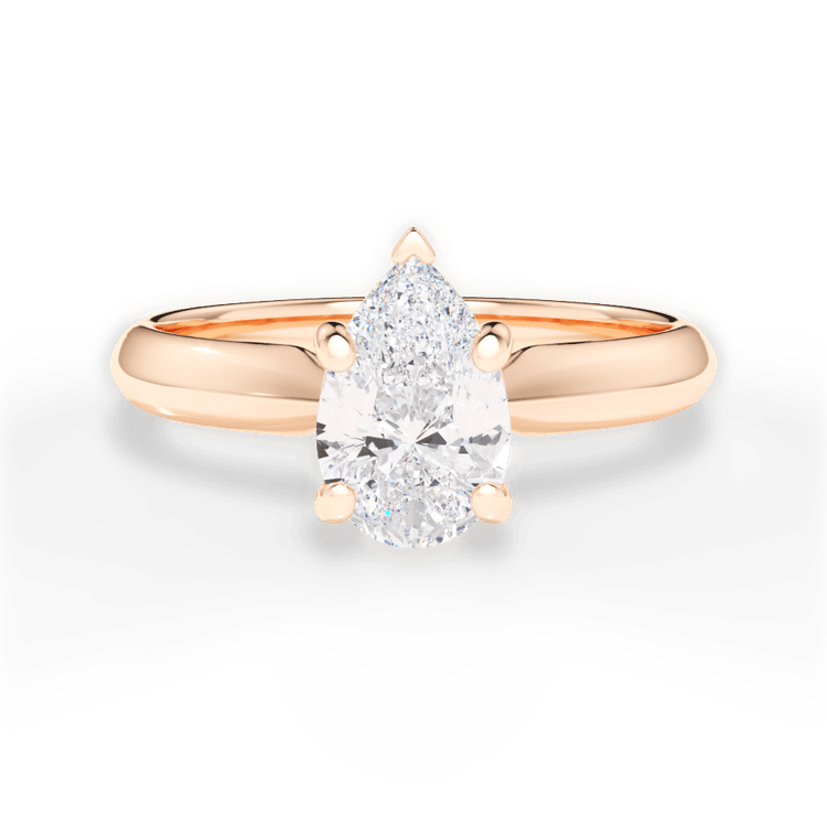 The Zoya Princess Cut 18kt Rose Gold Solitaire Knife-Edge Engagement Ring