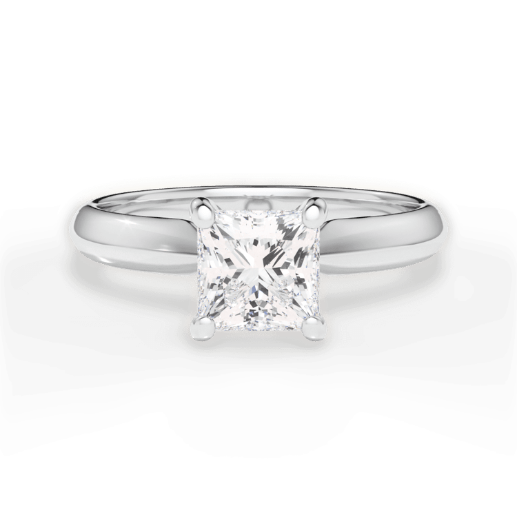 The Ottilie Pear Shaped Platinum Solitaire Knife-Edge Engagement Ring