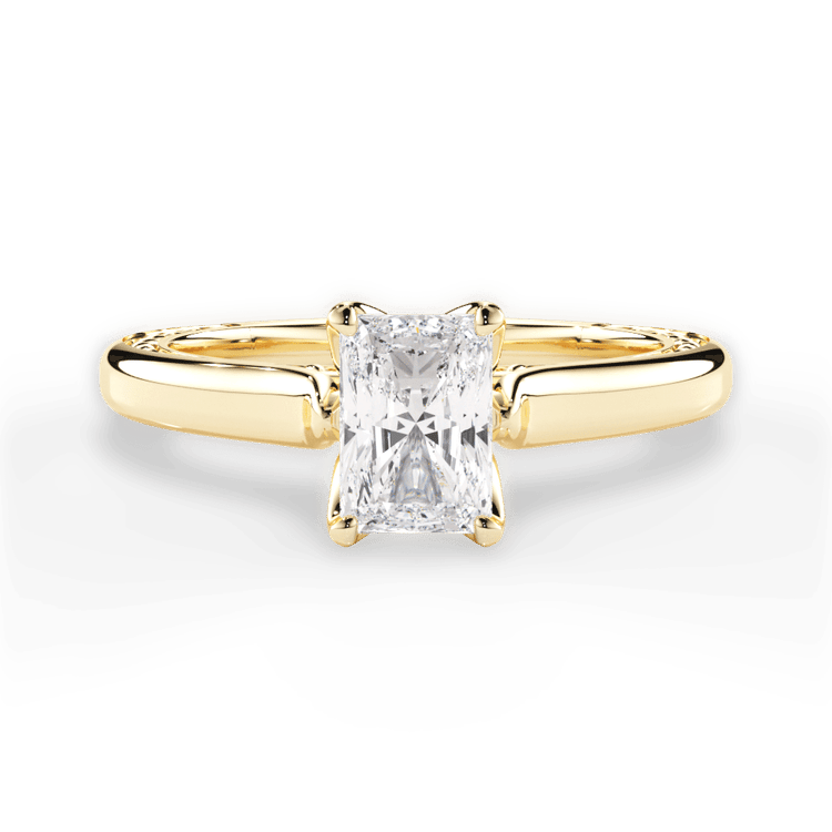 The Kenzie Radiant Cut 18kt Yellow Gold Solitaire Diamond Braided Engagement Ring