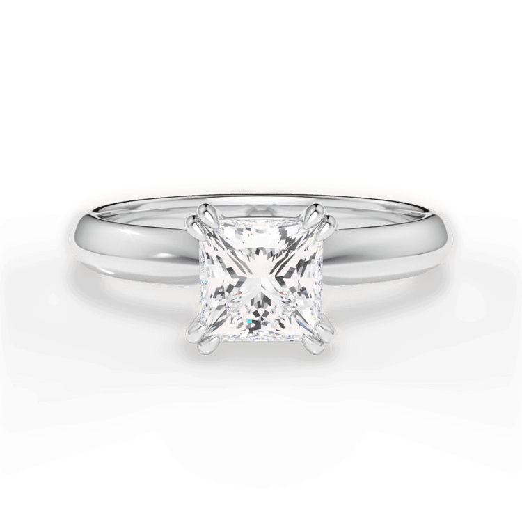 The Tallulah Pear Shaped Platinum Solitaire Knife-Edge Tulip Engagement Ring