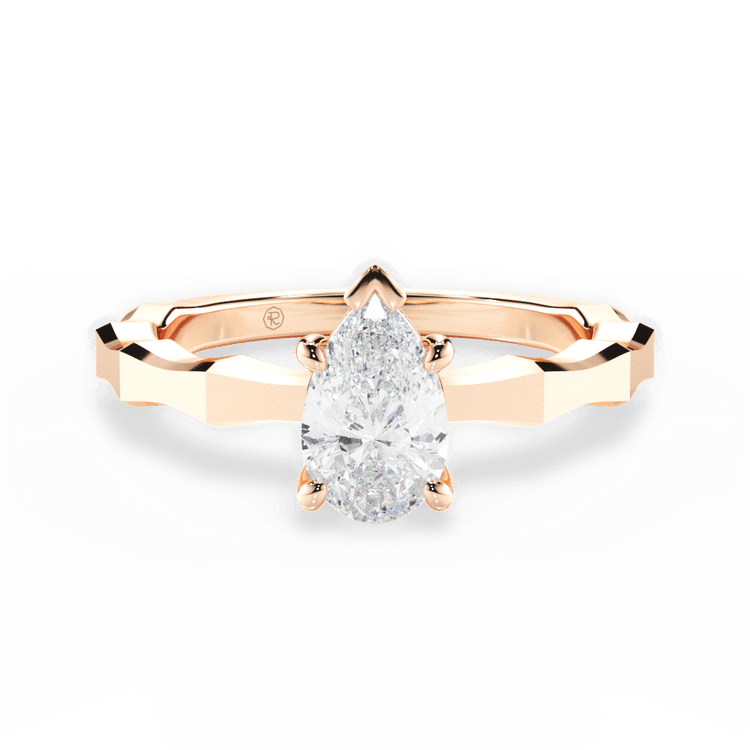 The Maddie Princess Cut 18kt Rose Gold Octagon Solitaire Engagement Ring