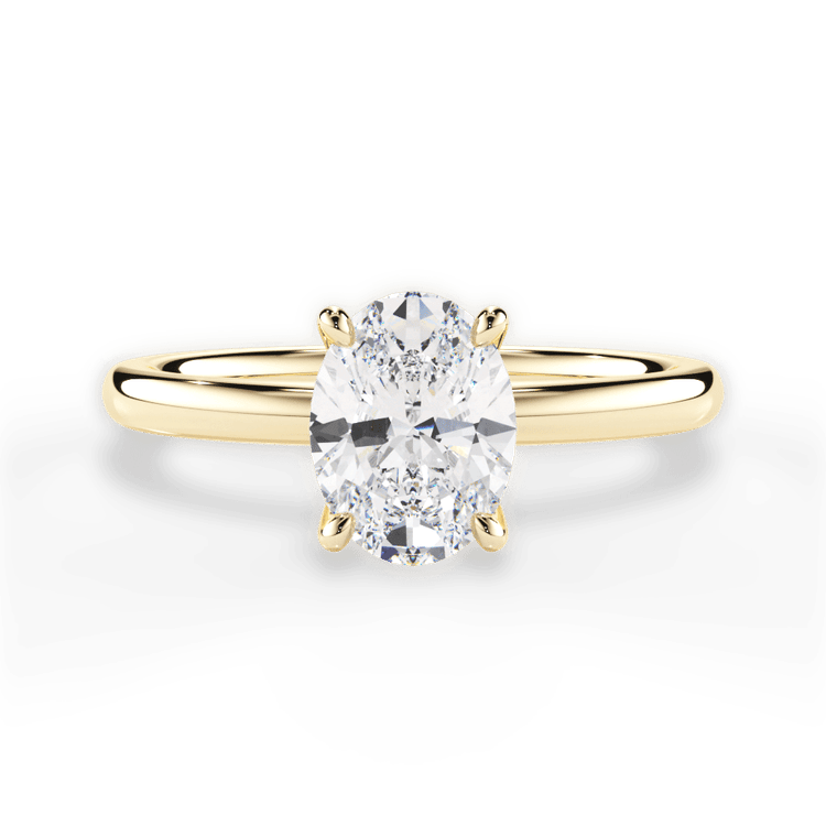 The Elodie Oval Cut 18kt Yellow Gold Classic Solitaire Engagement Ring